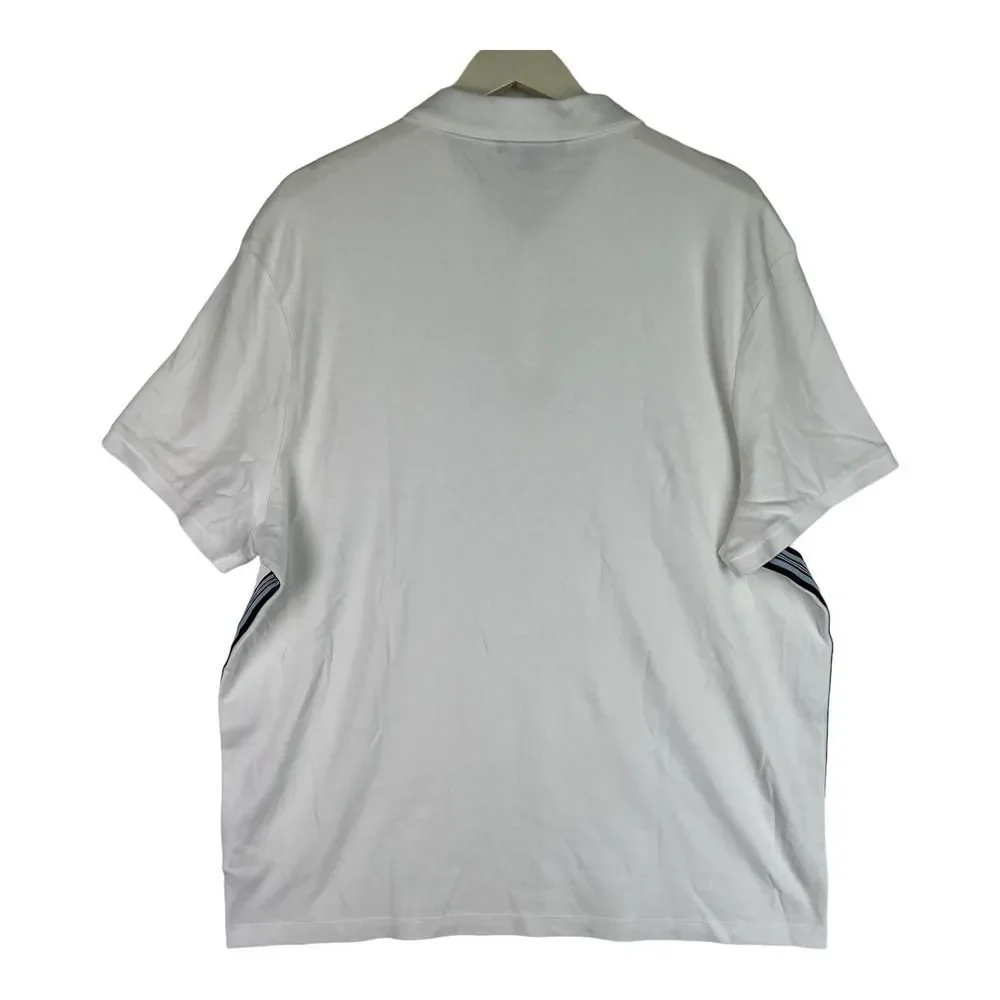 New Michael Kors Men US XXL White T-Shirt Classic Striped Short Sleeve Polo  - Picture 2 of 8